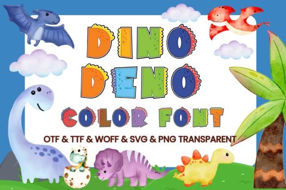 Dino Deno: A Cheerful Color Font for Creative Projects